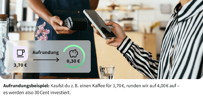 Cent-Sparen -  Aufrundungsbeispiel