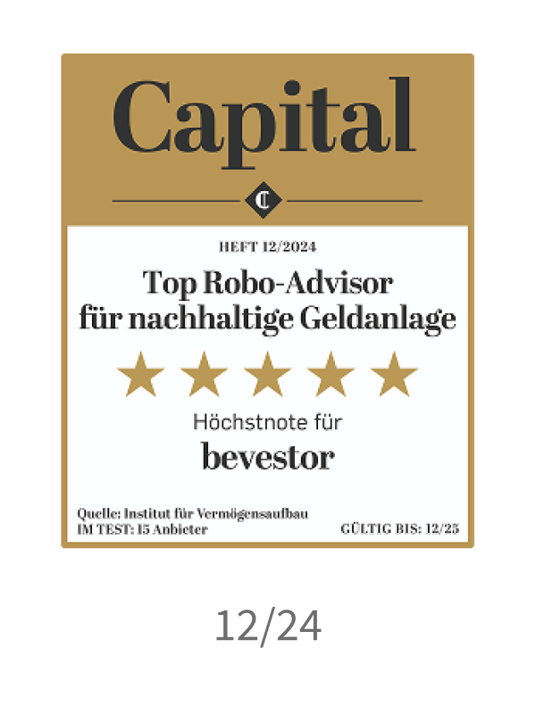 Höchstnote in der Kategorie „Top Robo-Advisor für nachhaltige Geldanlage“